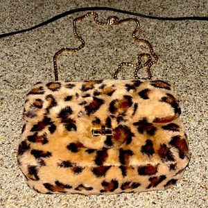Leopard print satchel purse